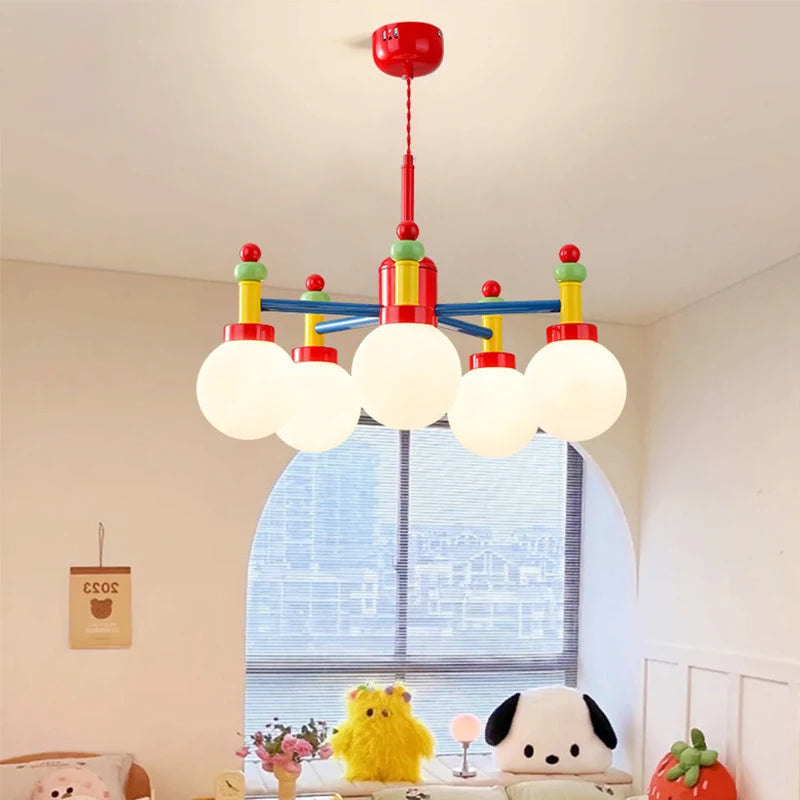 Colourful glass chandelier for children's princess bedroom