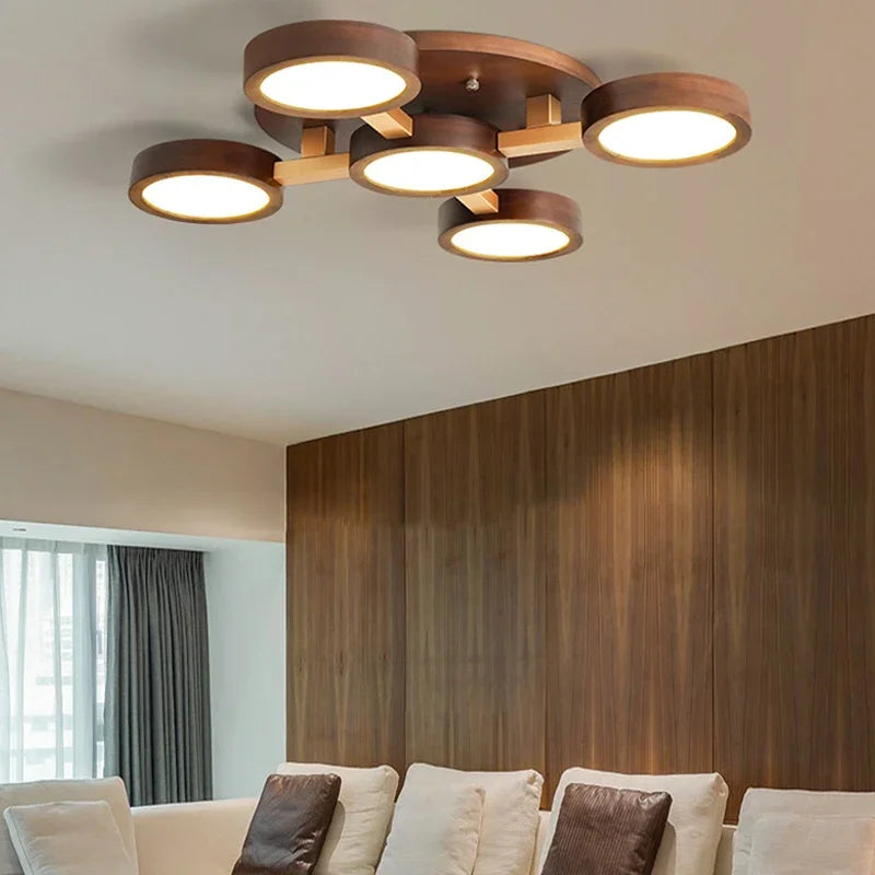 Modern Nordic wooden chandelier for contemporary interiors
