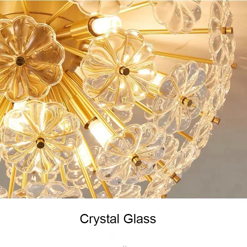 Luxury nordic crystal glass ceiling light for modern interiors - vue 6 sur 9