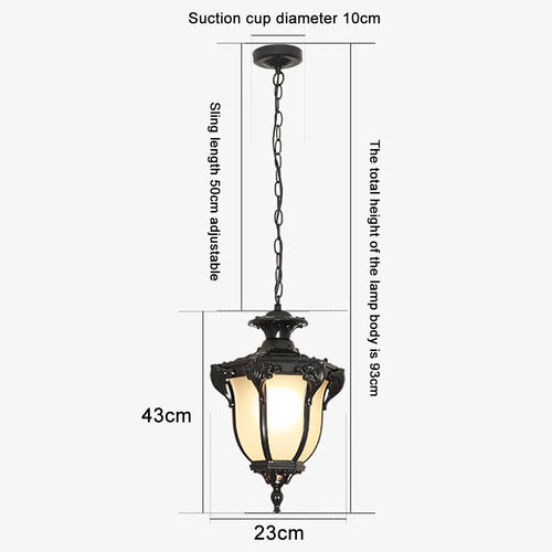 Retro outdoor chandelier for garden and outdoor spaces - vue 10 sur 9