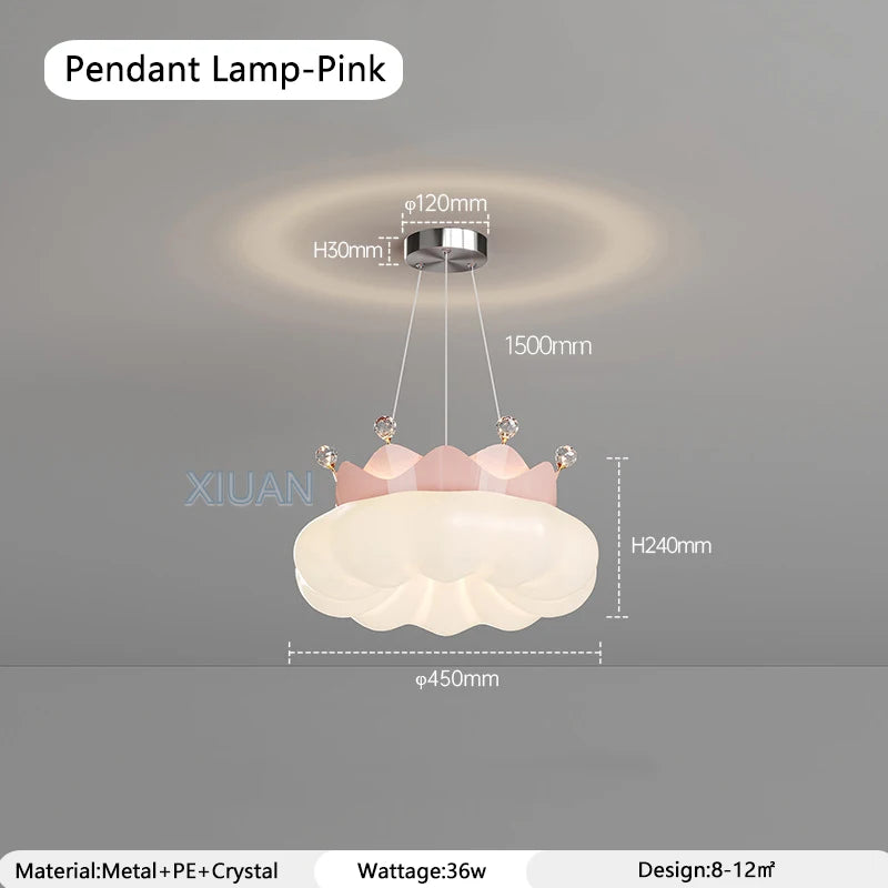 Kawaii crystal ceiling light for playful interior decor