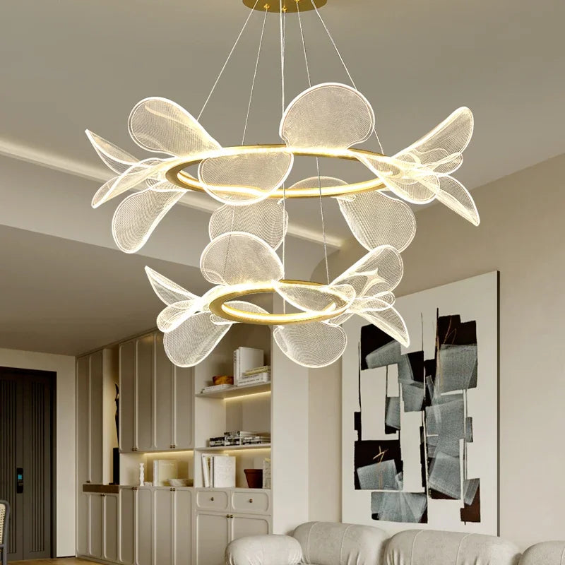 Modern acrylic flower LED chandelier luxury