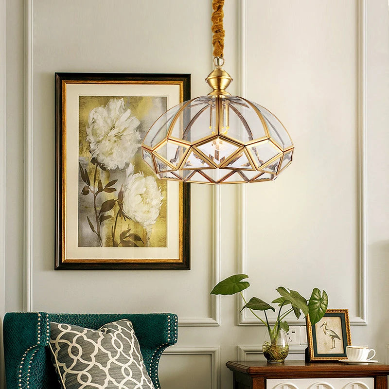 Modern American style copper ceiling light for creative and simple interiors