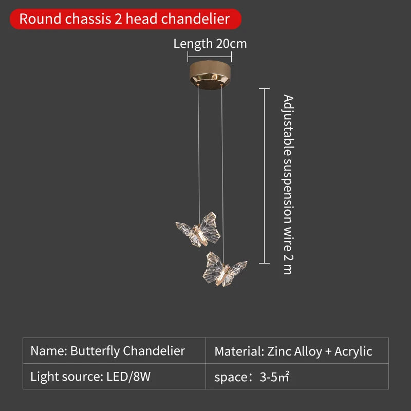 Nordic crystal LED pendant light for modern decoration - vue 18 sur 18