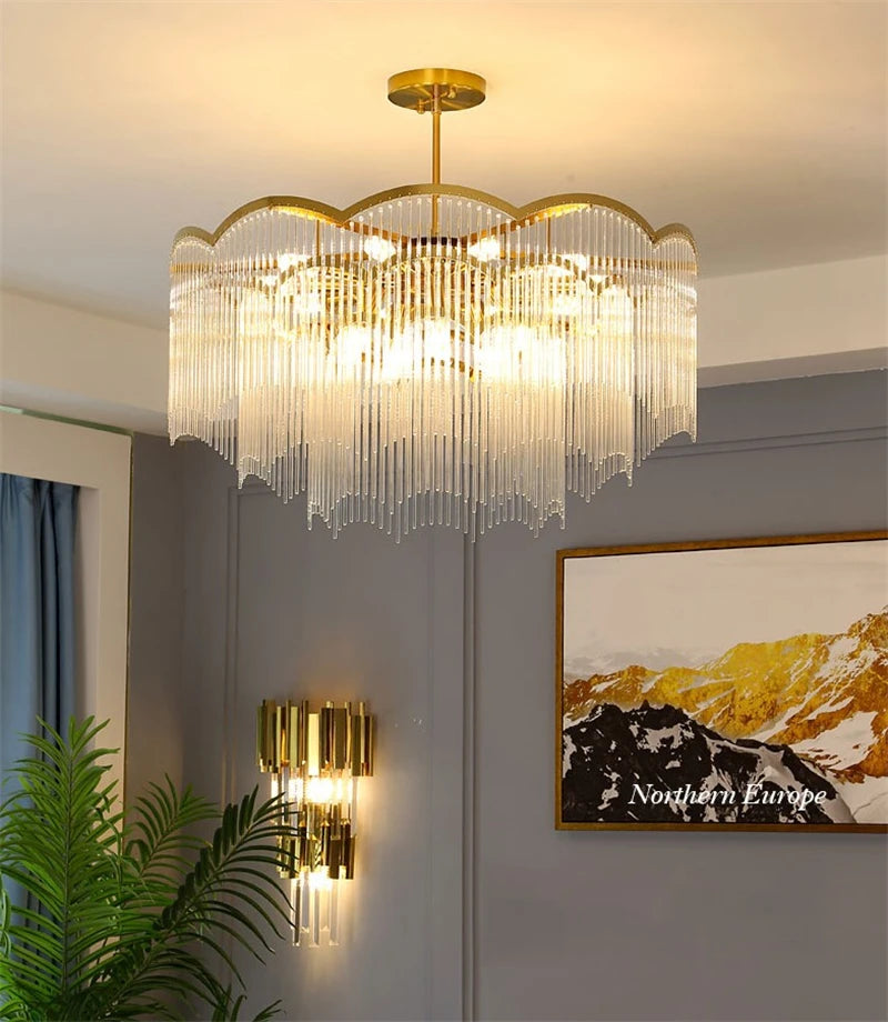 Modern luxury crystal chandelier for interiors - vue 5 sur 10