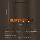 Vintage American wooden chandelier with LED for dining room, bar, clothing shop, industrial style