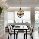 Retro spherical chandelier in iron and glossy glass