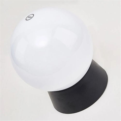 Outdoor black globe post lamp for garden and terrace lighting - vue 5 sur 15