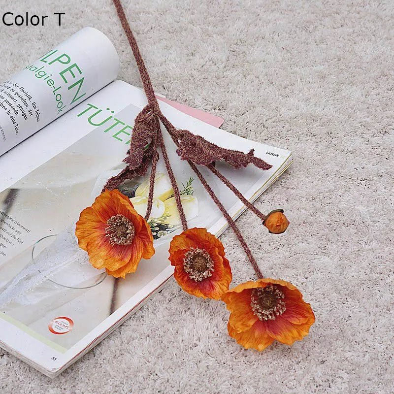 New artificial poppy flower garden decor for parties - vue 15 sur 26