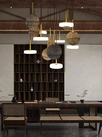Marble and wood ceiling light modern and elegant pendant lamp