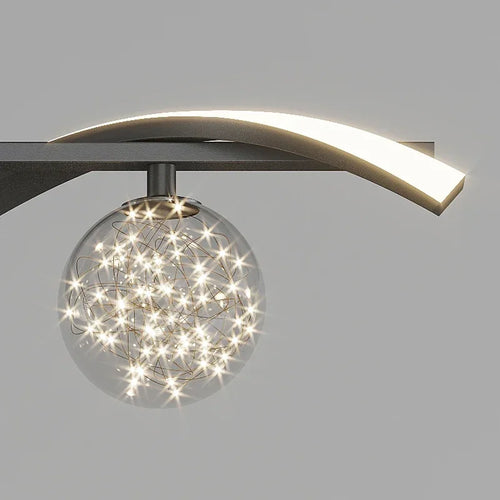 Minimalist glass LED pendant light with dimmer for home - vue 6 sur 8