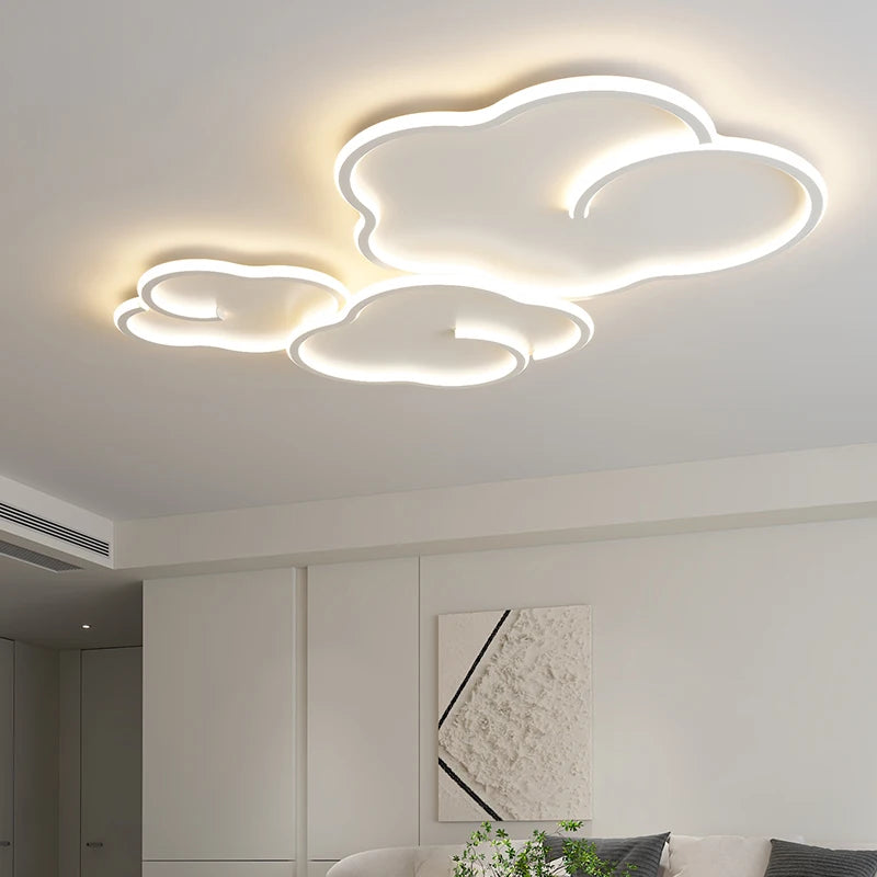Scandinavian cloud ceiling light with optional dimming and remote control