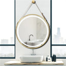 600mm Round LED Mirror Illuminated Lighted Wall Hanging Bathroom Mirror, Anti-fog, Golden/ Black Frame for Bathroom Entryway