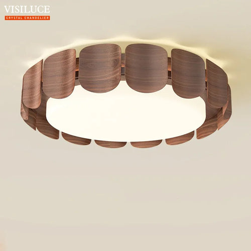 Modern wabi-sabi wood ceiling light for interior design - vue 2 sur 8