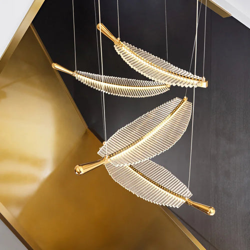 Modern leaf pendant LED vintage lighting - vue 2 sur 10
