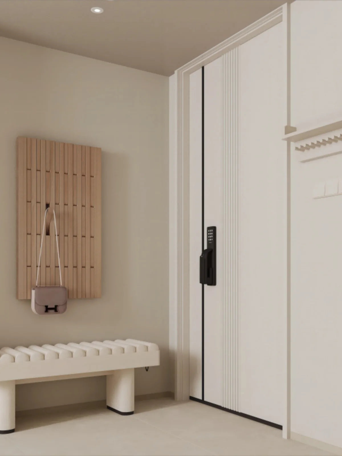 wooden wall coat rack for clothes and keys - vue 5 sur 18