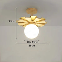 Nordic wooden hanging wall light with swing arm LED