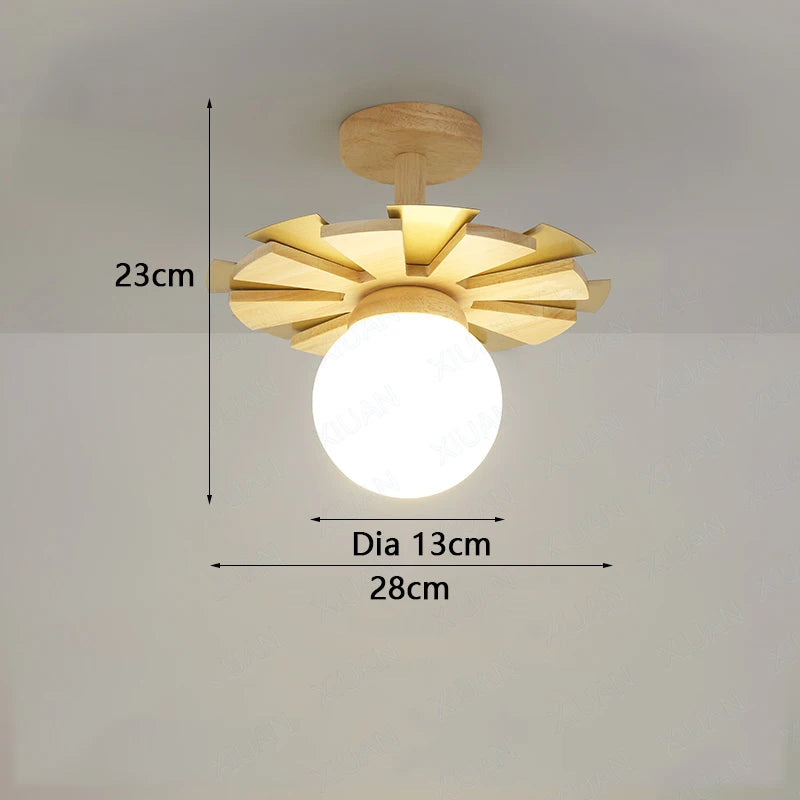 Nordic wooden hanging wall light with swing arm LED