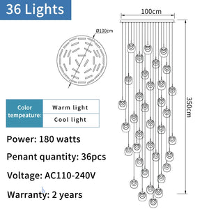 Modern crystal pendant light for decorative indoor lighting