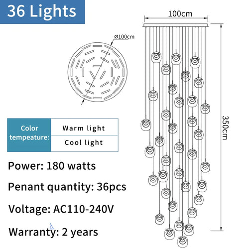 Modern crystal pendant light for decorative indoor lighting