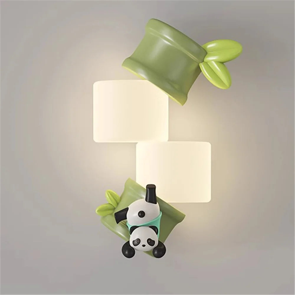 Children's monkey and panda LED wall light