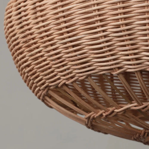 Woven rattan pendant light wabi sabi style for interior decor - vue 5 sur 10