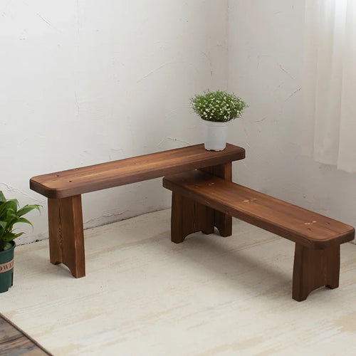 Wood Change Shoe Stool – Outdoor Courtyard Long Bench, Kitchen Dining Stool, Hallway Furniture for Home, Entryway Shoe Bench - vue 4 sur 6