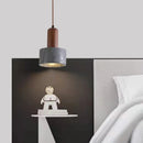 Modern marble and wood pendant light for bar