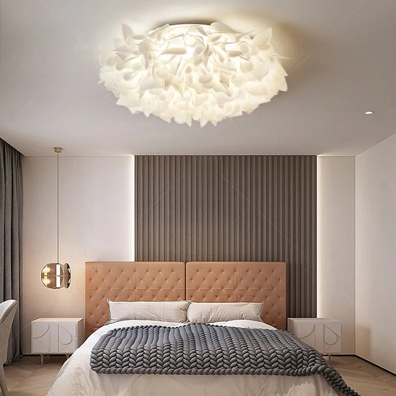 Romantic flower dimmable LED ceiling light with remote control PVC - vue 3 sur 12