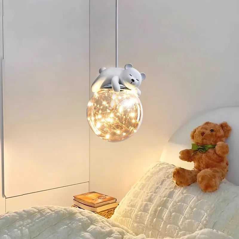 Modern cute bear and bunny chandelier for children