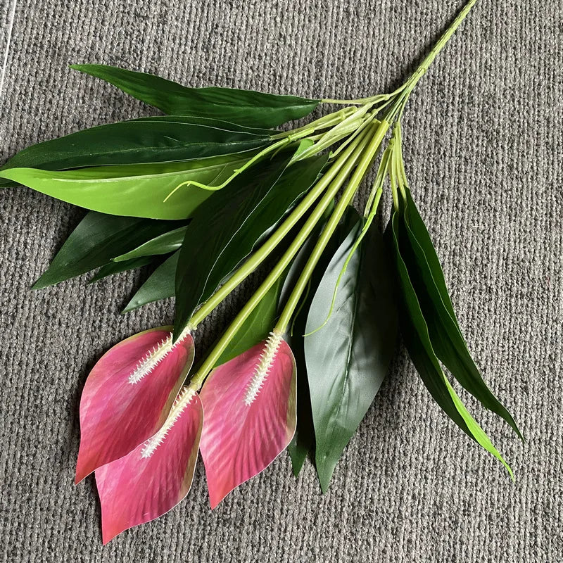 Tropical artificial monstera and anthurium plants for indoor decoration - vue 8 sur 12