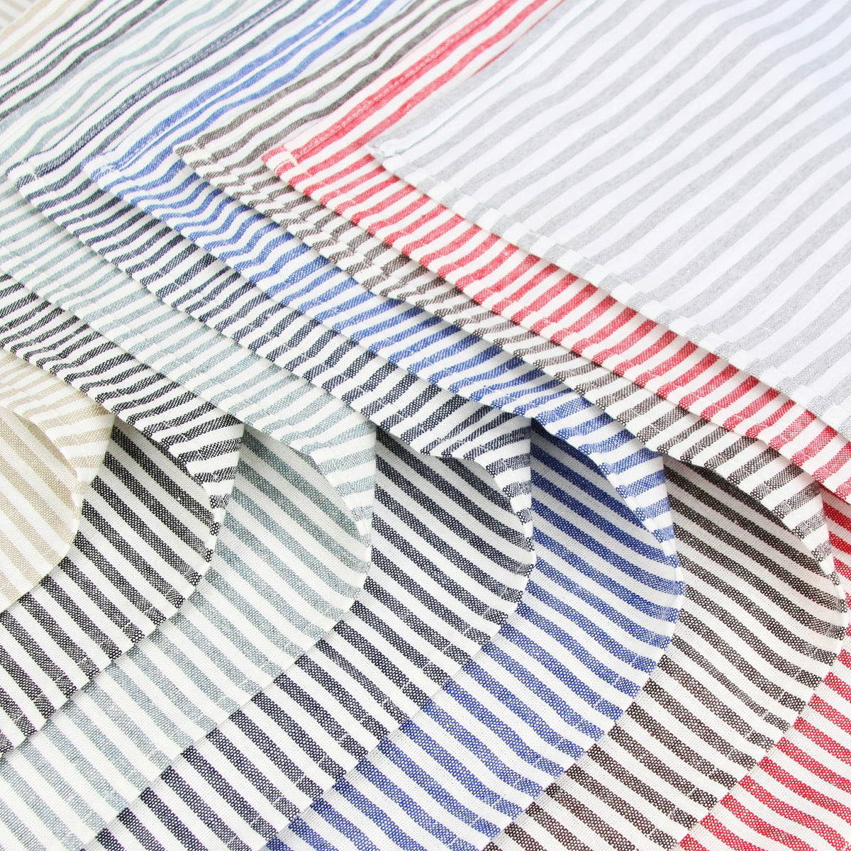 Striped linen cotton blend table napkin european style - vue 7 sur 7