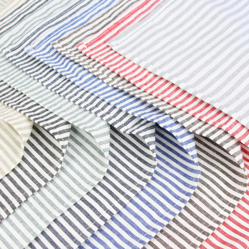 Striped linen cotton blend table napkin european style - vue 7 sur 7