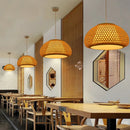 Hand-knitted bamboo chandelier decorative pendant for home
