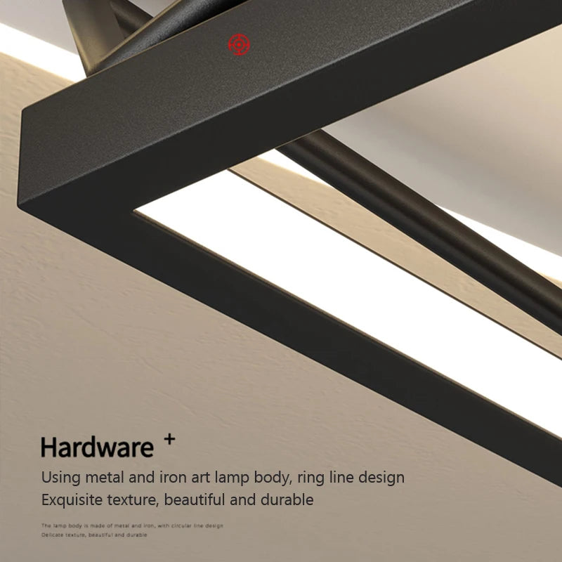 lampe de suspension led moderne carrée ronde industrielle - vue 5 sur 12