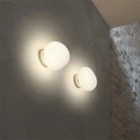 Italian white glass wall light for modern interiors