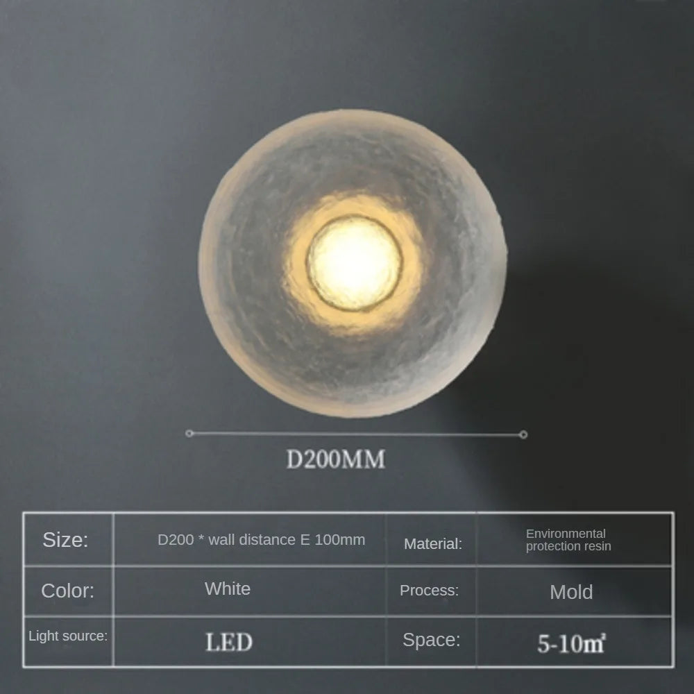 Modern round LED wall light for indoor and outdoor decoration - vue 7 sur 8