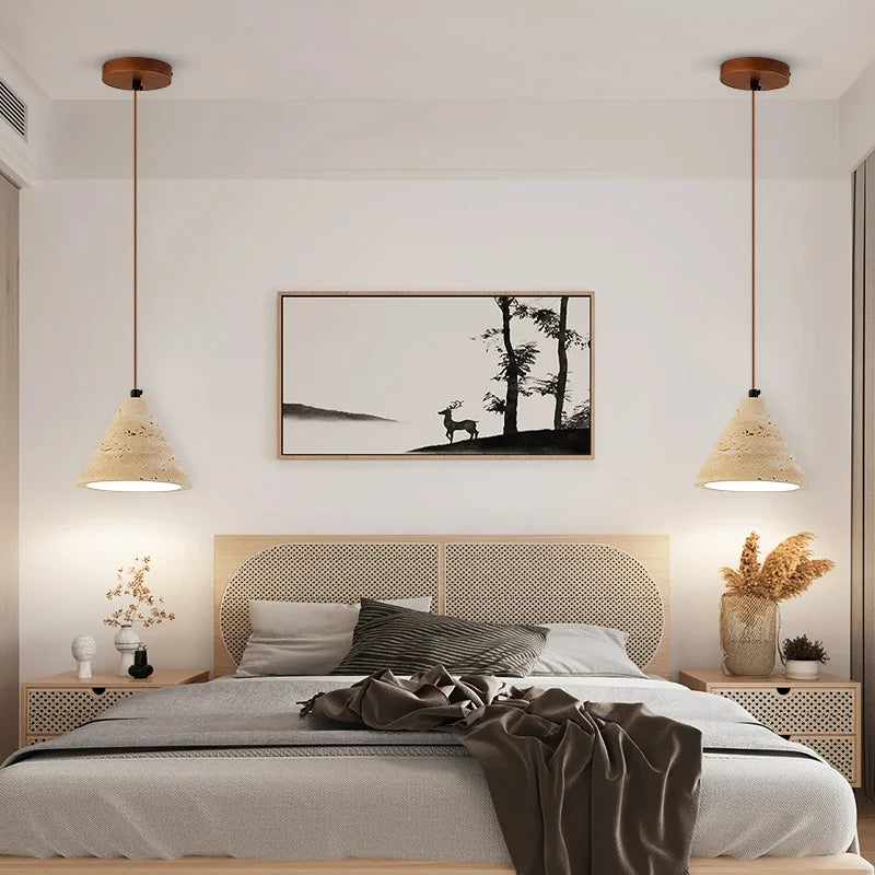 Vintage natural stone LED decorative pendant light for your interior