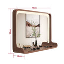 Solid wood mirror with LED lighting and wall mounting