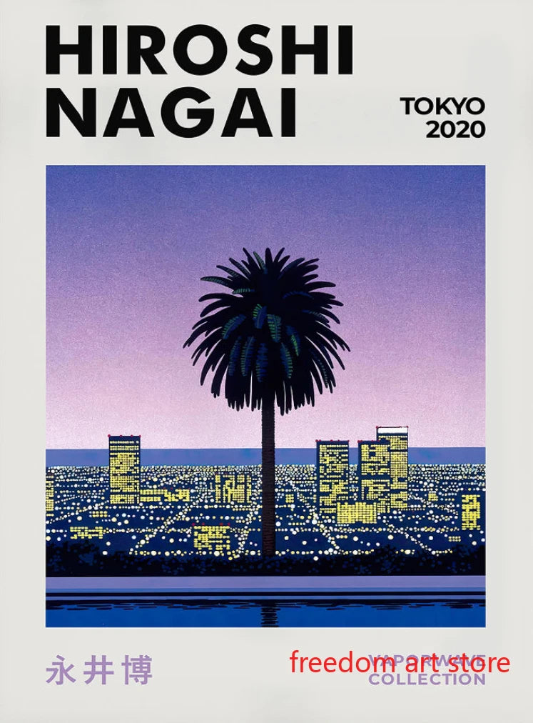 Vintage Japanese 80s art posters by Hiroshi Nagai
