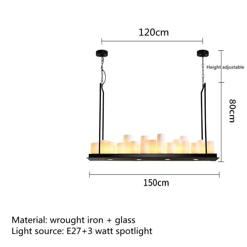 Nordic luxury dining room LED glass chandelier for kitchen island and living room - vue 19 sur 20