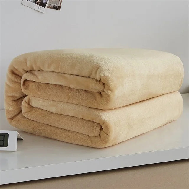 Soft warm flannel fleece throw for sofa and bed