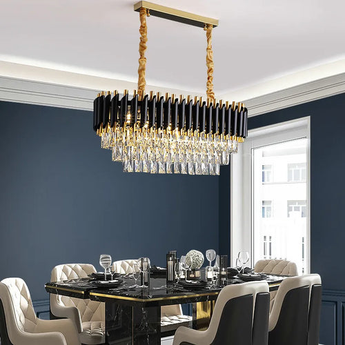 Modern luxury crystal K9 LED pendant chandelier - vue 4 sur 12