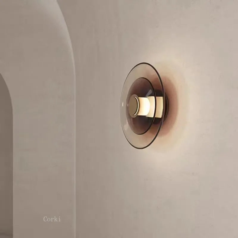 Modern minimalist decorative glass LED wall light - vue 3 sur 14