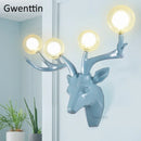 Modern resin LED deer antler wall light