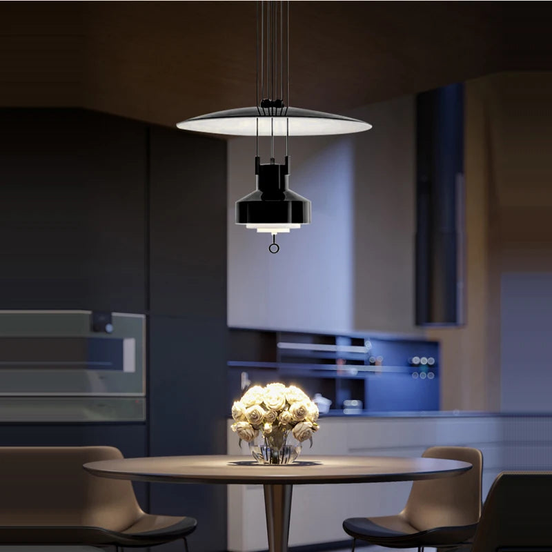 Italian flexible aluminium chandelier with dimmable LEDs