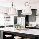 Cone drum pendant light, fabric lampshade, restaurant kitchen pendant light, indoor home decoration lighting