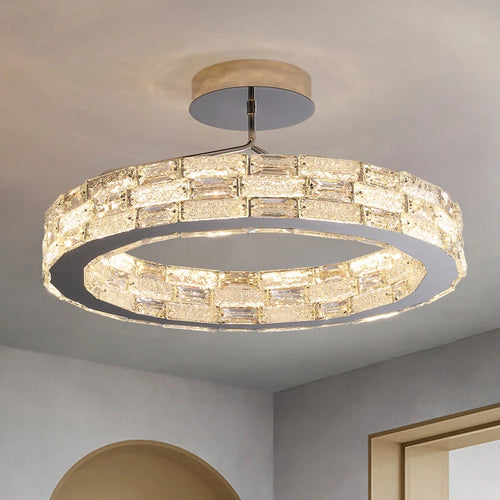 Modern crystal LED ceiling light - vue 2 sur 11