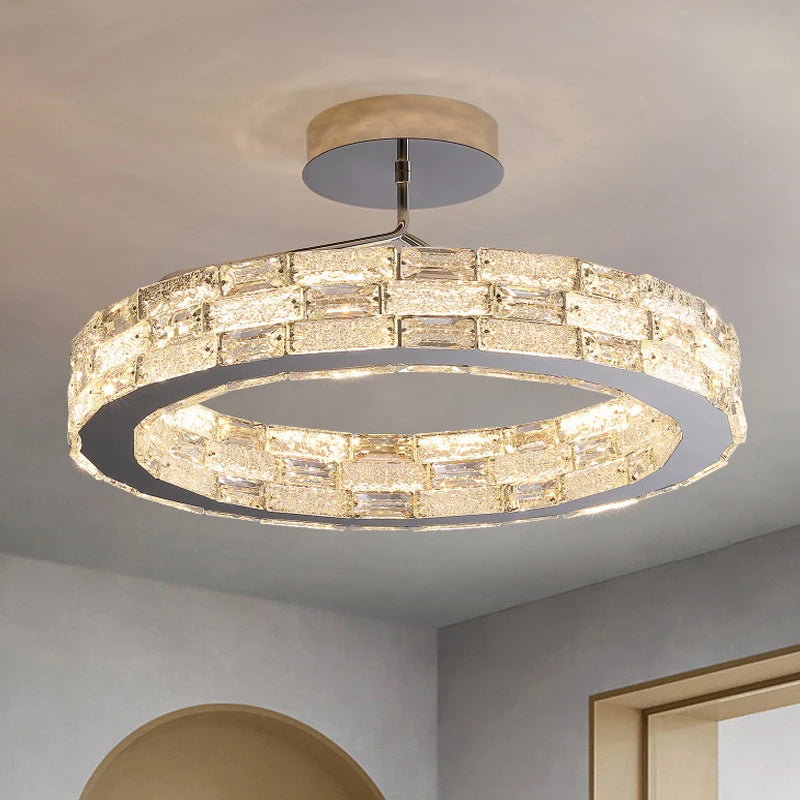 Modern crystal LED ceiling light