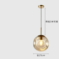Modern nordic industrial glass ball pendant light
